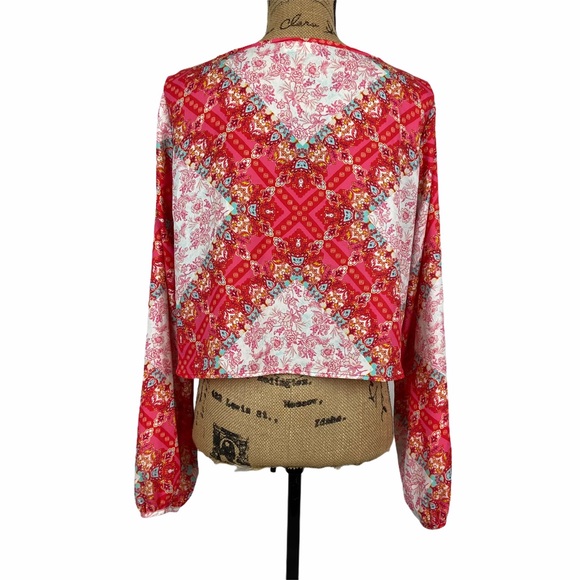 Altar’d State Boho Hippie Tie Crop Top Large - Picture 4 of 10